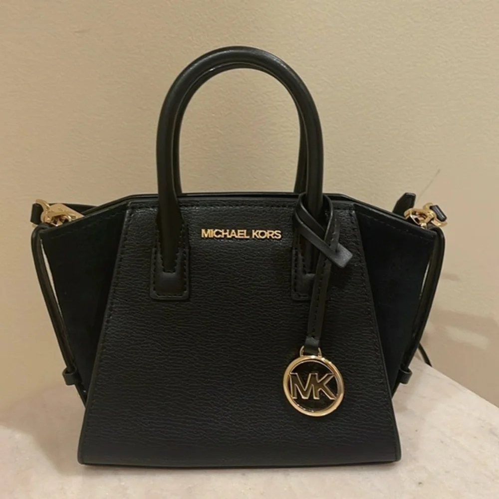 Michael Kors Avril Small leather Top-Zip Satchel Black